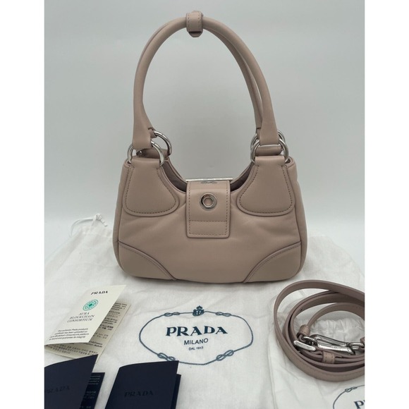 $2950 NEW PRADA MOON NAPPA LEATHER RE-EDITION 2002 MINI SHOULDER BAG PURSE - Picture 6 of 16